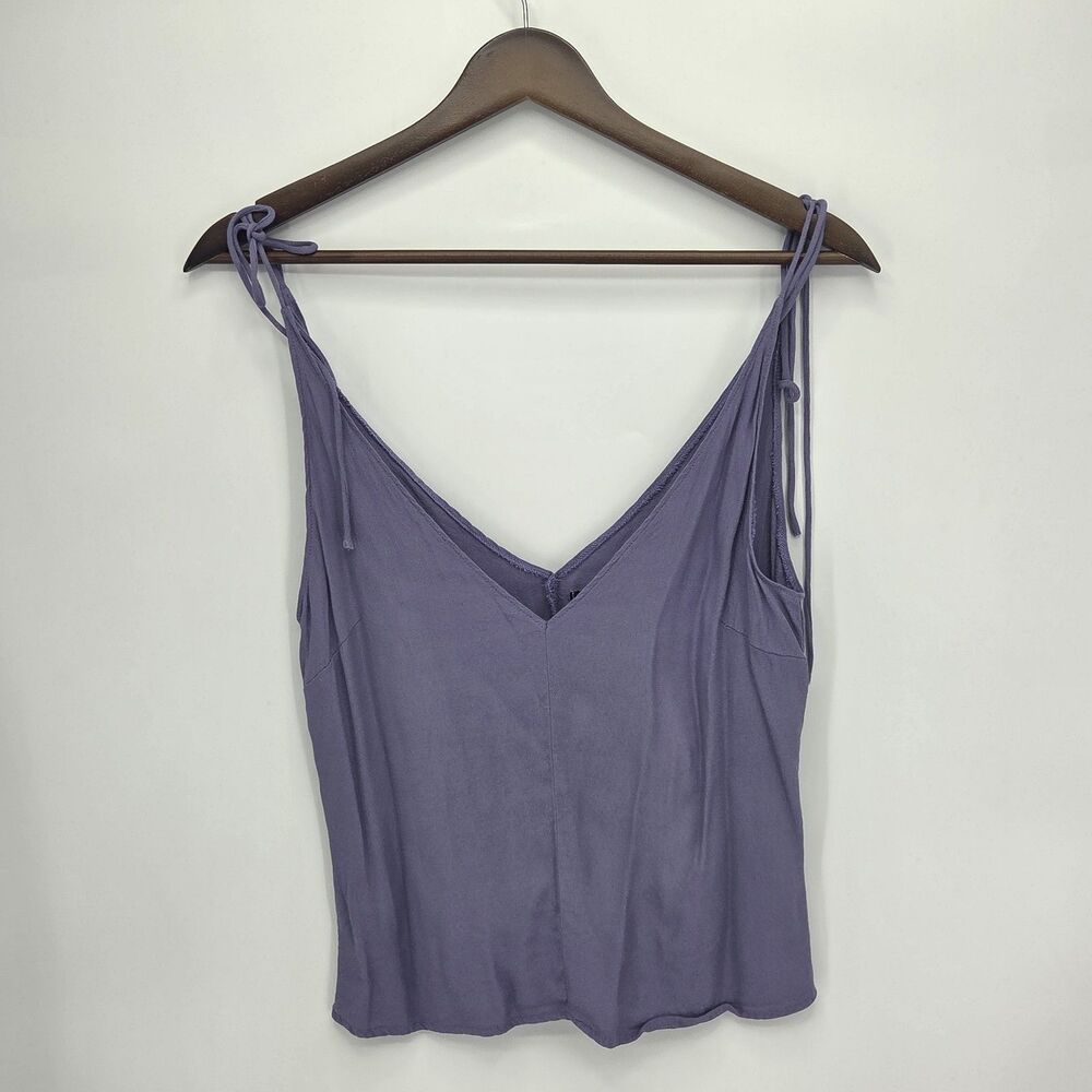 Reformation Womens Tie Spaghetti Strap Top Double V Neck Purple Size Small - Picture 2 of 5